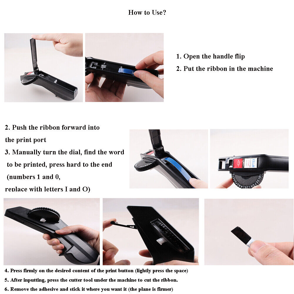 DIY 9mm 3D Label Maker For MOTEX E-5500B Embossing Label Maker Printer