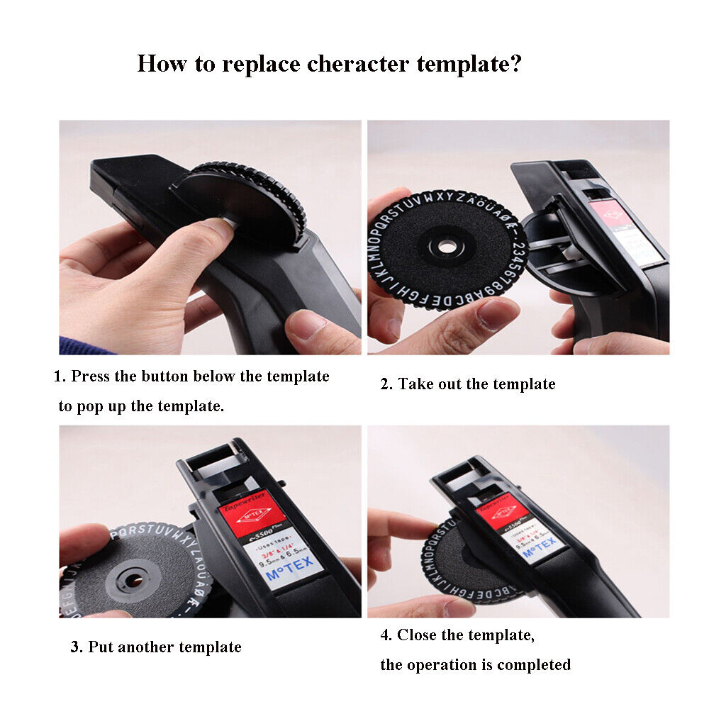 DIY 9mm 3D Label Maker For MOTEX E-5500B Embossing Label Maker Printer