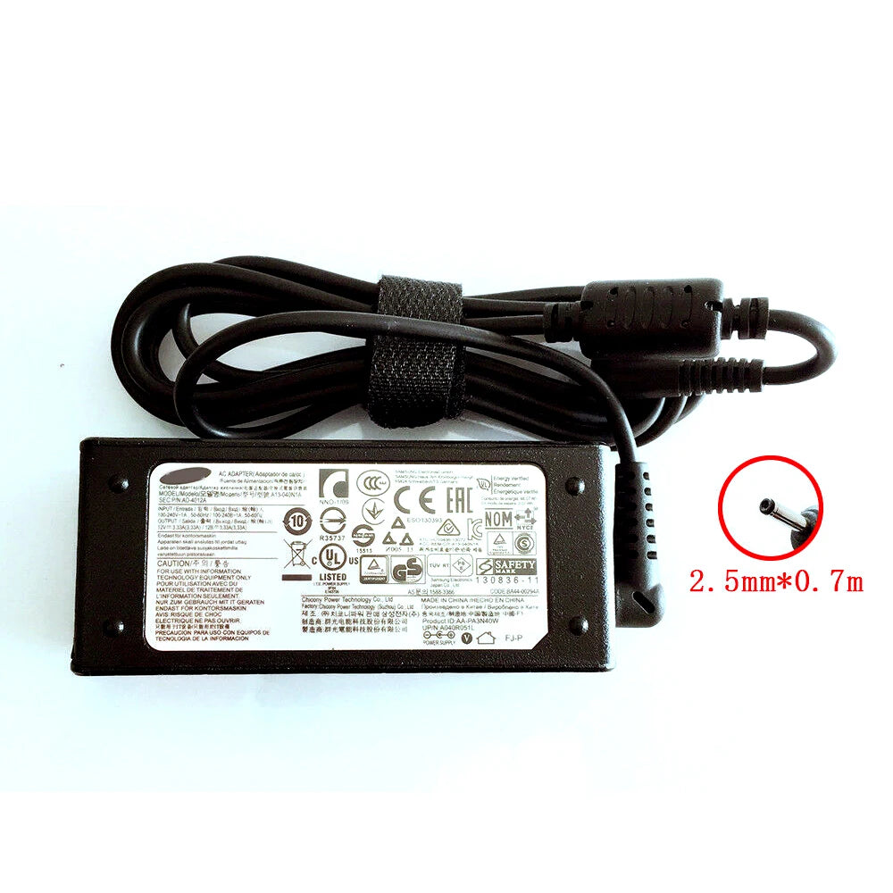 12V 3.33A 40W AC Charger fit for Samsung ATIV Smart PC Pro 700T