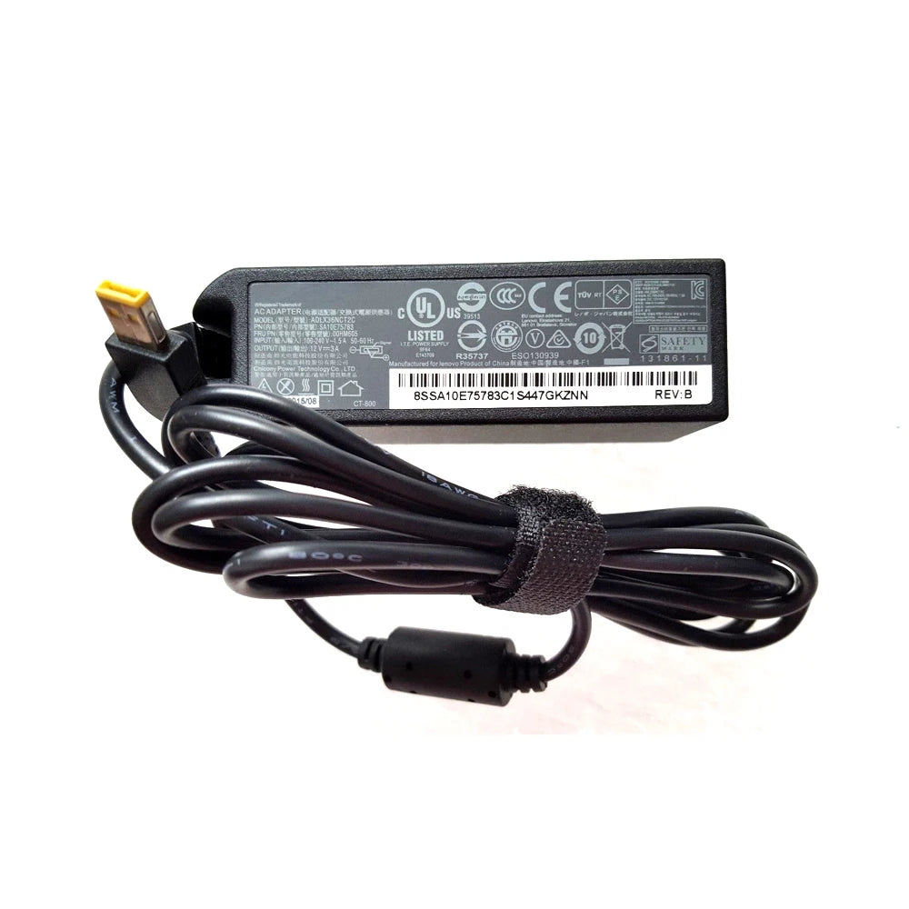 12V 3A AC Adapter fit for Lenovo ThinkPad Helix 20CH000AUS Tablet