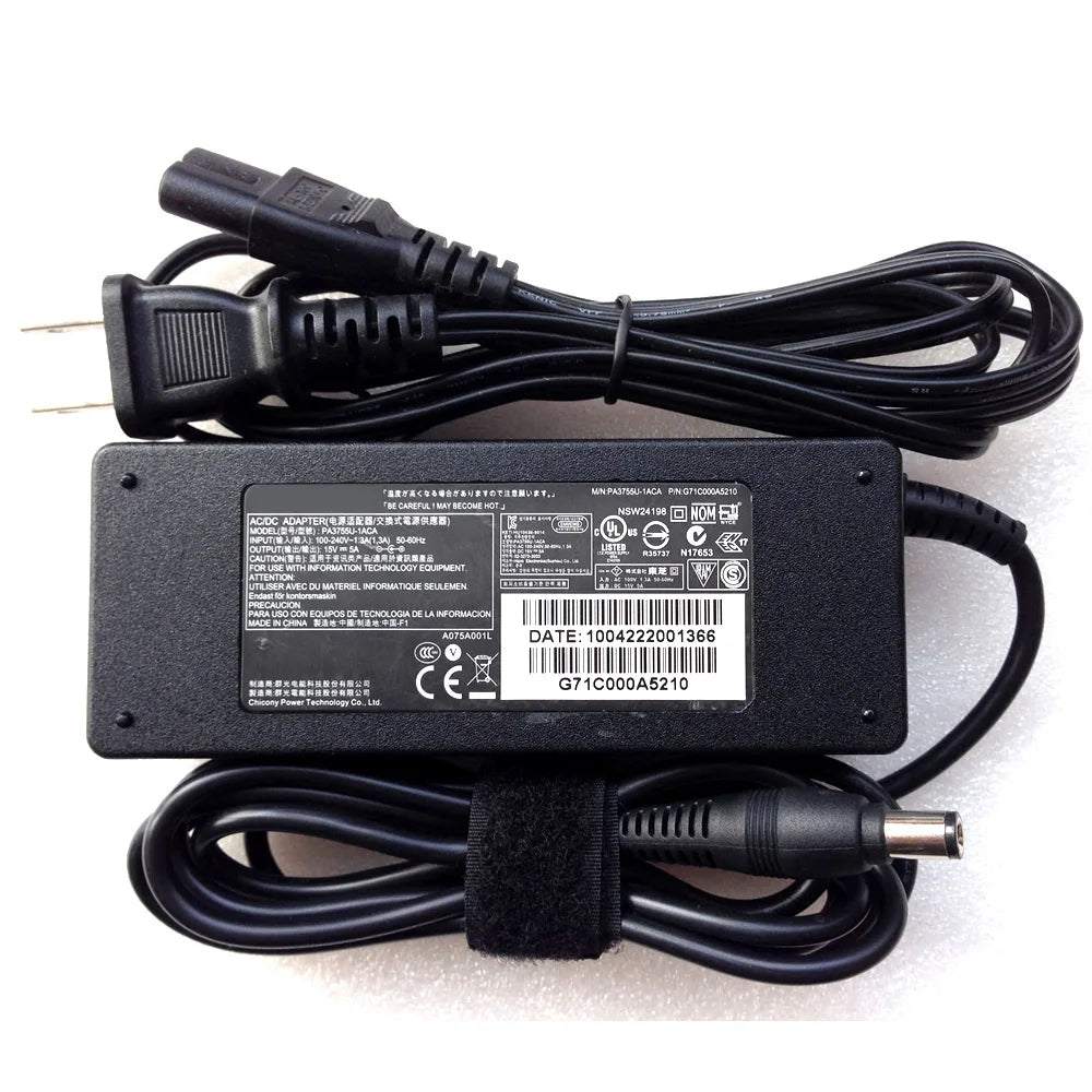 15V 5A 75W AC Charger fit for Toshiba PA3755U-1ACA PA3283U-5ACA PA3469U-1ACA