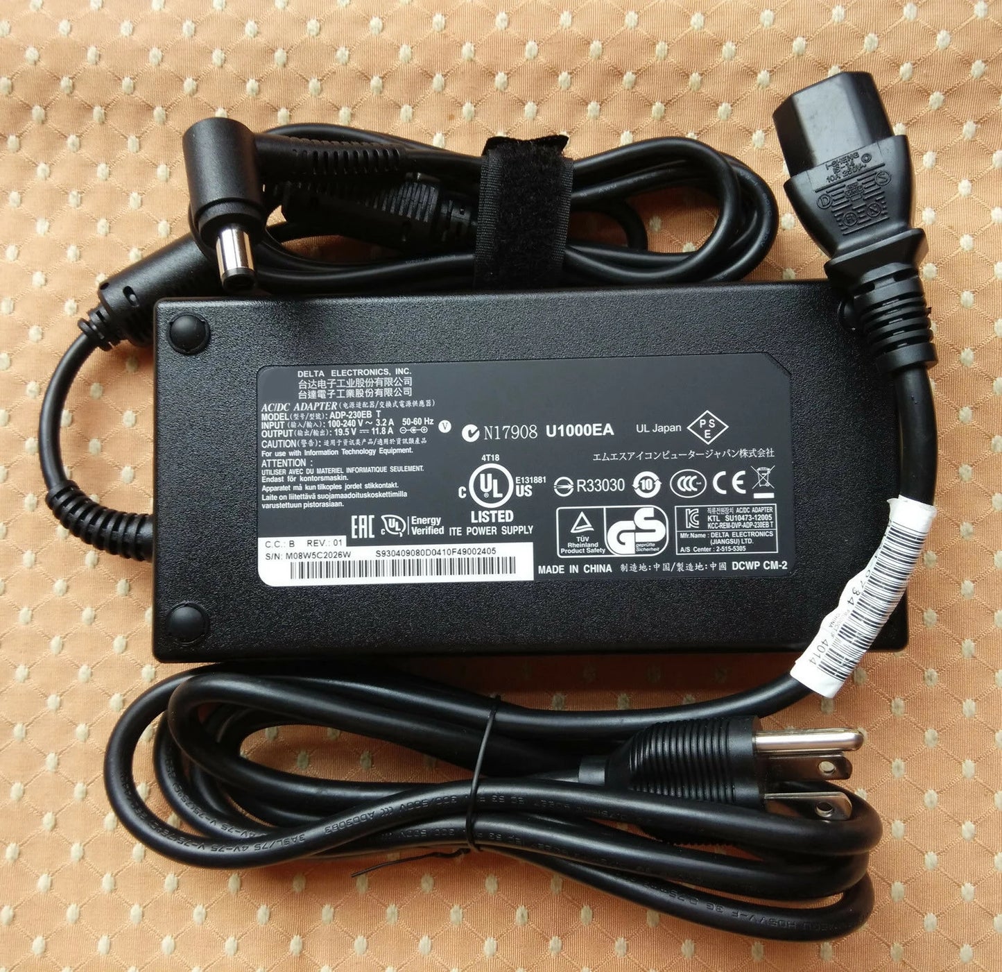 19.5V 11.8A Delta Charger for MSI GT62VR Dominator-012 ADP-230EB T