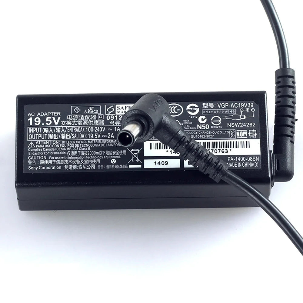 19.5V 2A 39W AC/DC Adapter fit for Sony VAIO SVT13116FXS Ultrabook