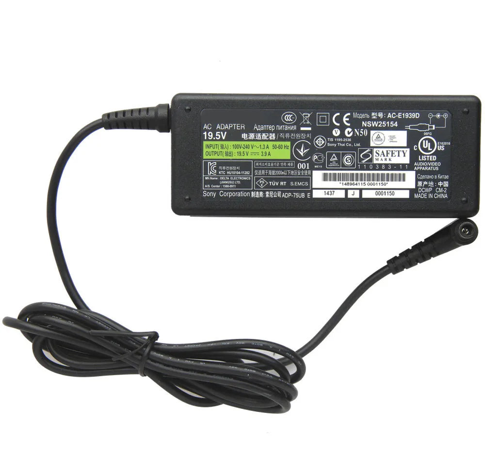 19.5V 3.9A 76W OEM AC Charger VGP-AC19V37 fit for SONY VGP-AC19V20 VGP-AC19V27