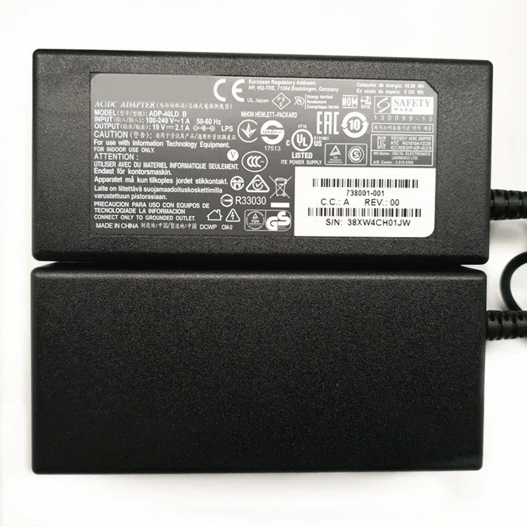 19V 2.1A 40W AC Adapter Delta for Clevo N250BU Mobility Laptop