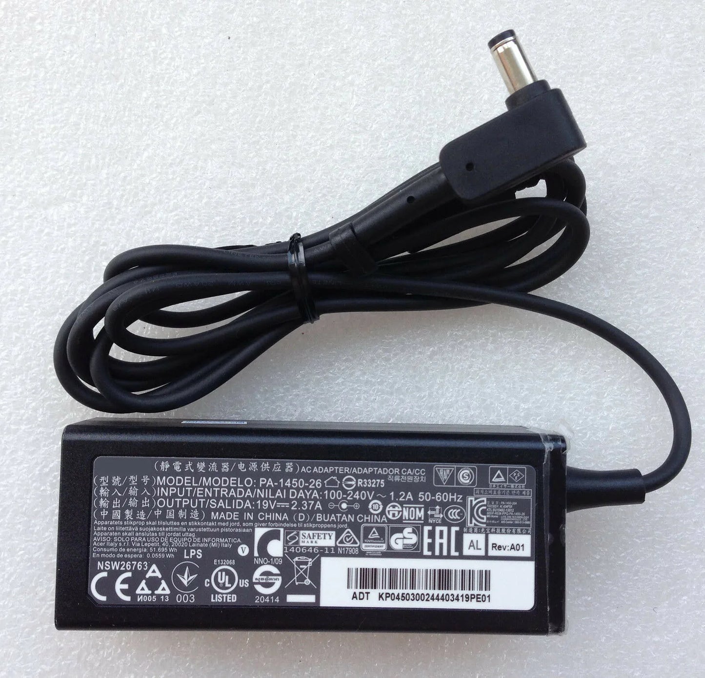 19V 2.37A 45W AC/DC Adapter fit for Acer Aspire F5-573-75MP Laptop