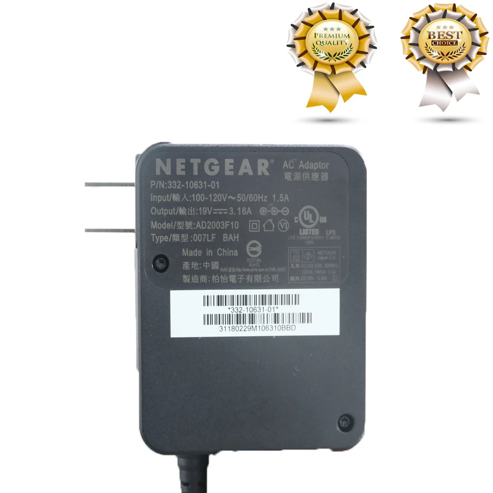 19V 3.16A AC Adapter For NETGEAR Wifi Router R8500 R8000 X8 AC5300 R9000 -US Plug