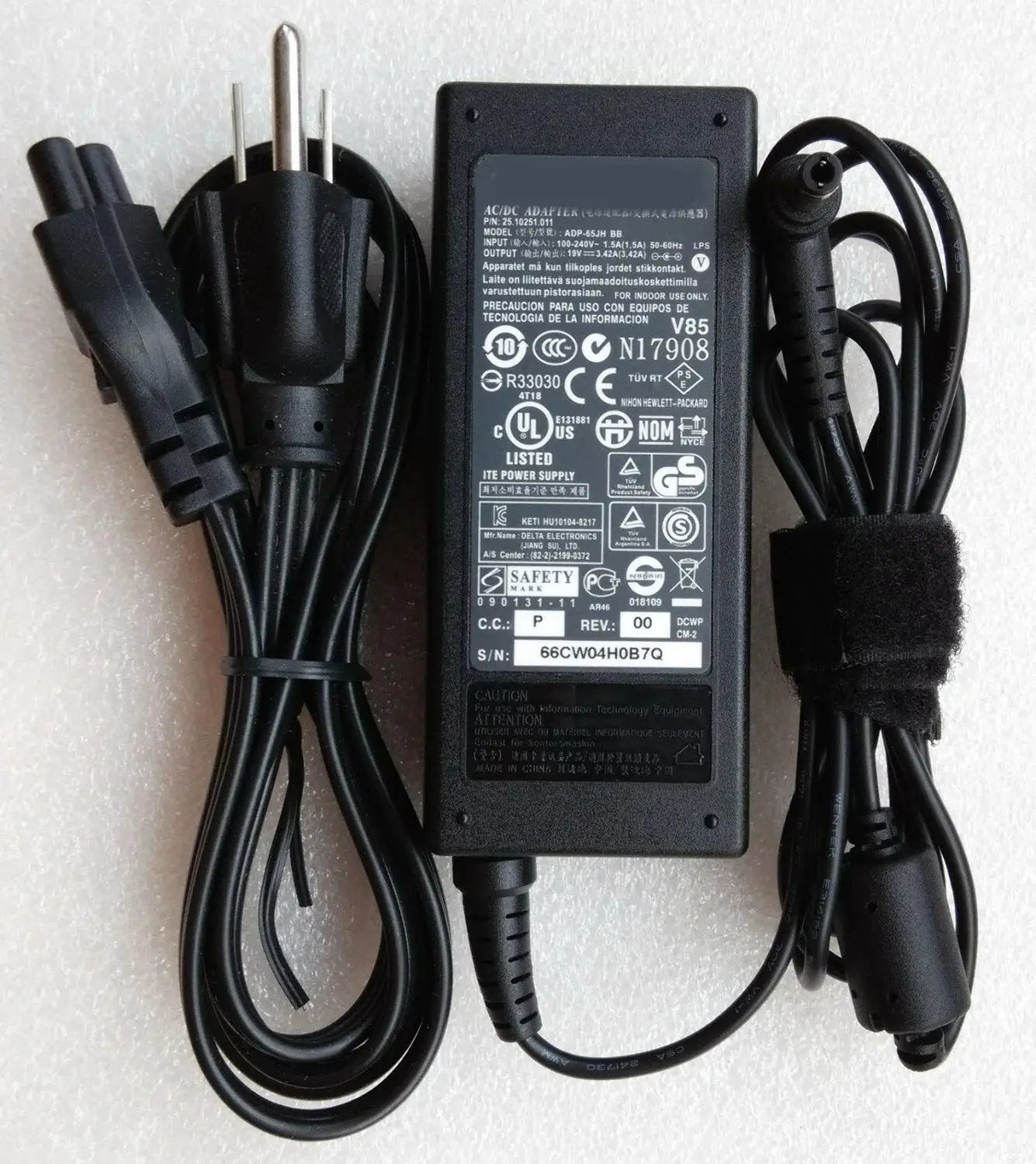 19V 3.42A 3P AC/DC Adapter Delta  for Fujitsu LifeBook E544 Notebook