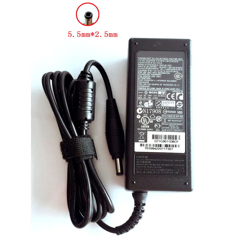 19V 3.42A Laptop charger fit for Toshiba PA3917U-1ACA PA3714U-1ACA PA3822U-1ACA 65W