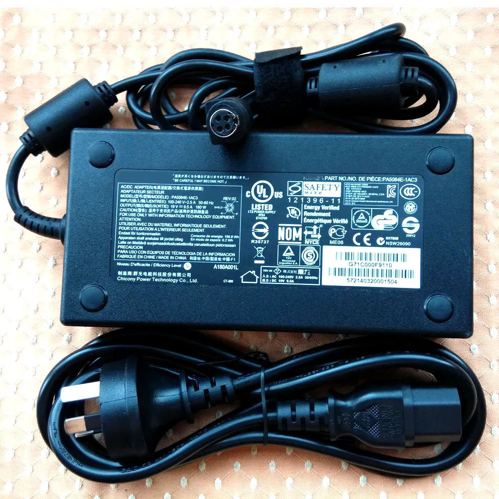 19V 9.5A AC Adapter for Toshiba X200 X205 PA3546E-1AC3 Laptop Charger Power Supply