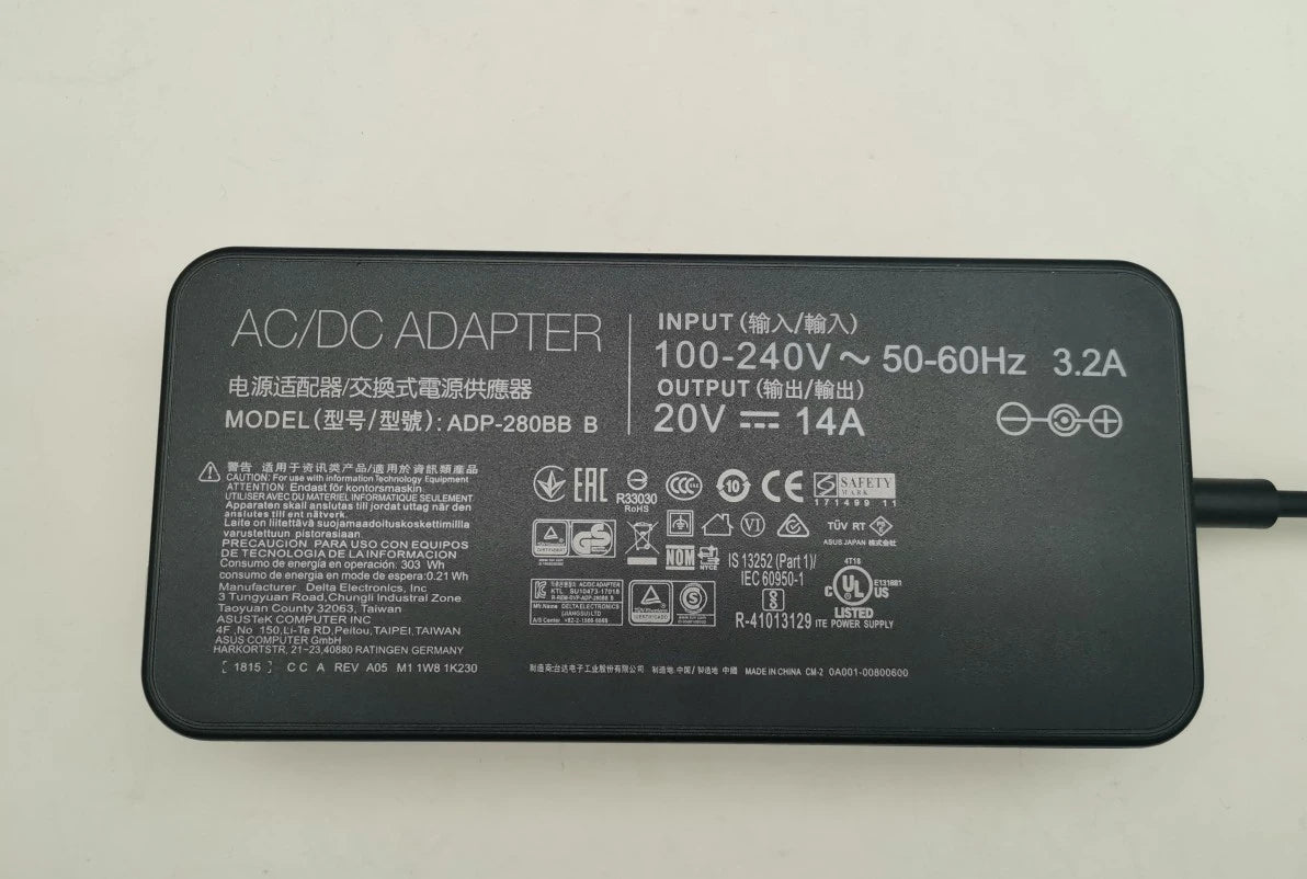 20V 14A 280W AC Adapter Charger compatible for ASUS ROG ZEPHYRUS DUO 15 SE GX551QS-XS99 ADP-280BB B