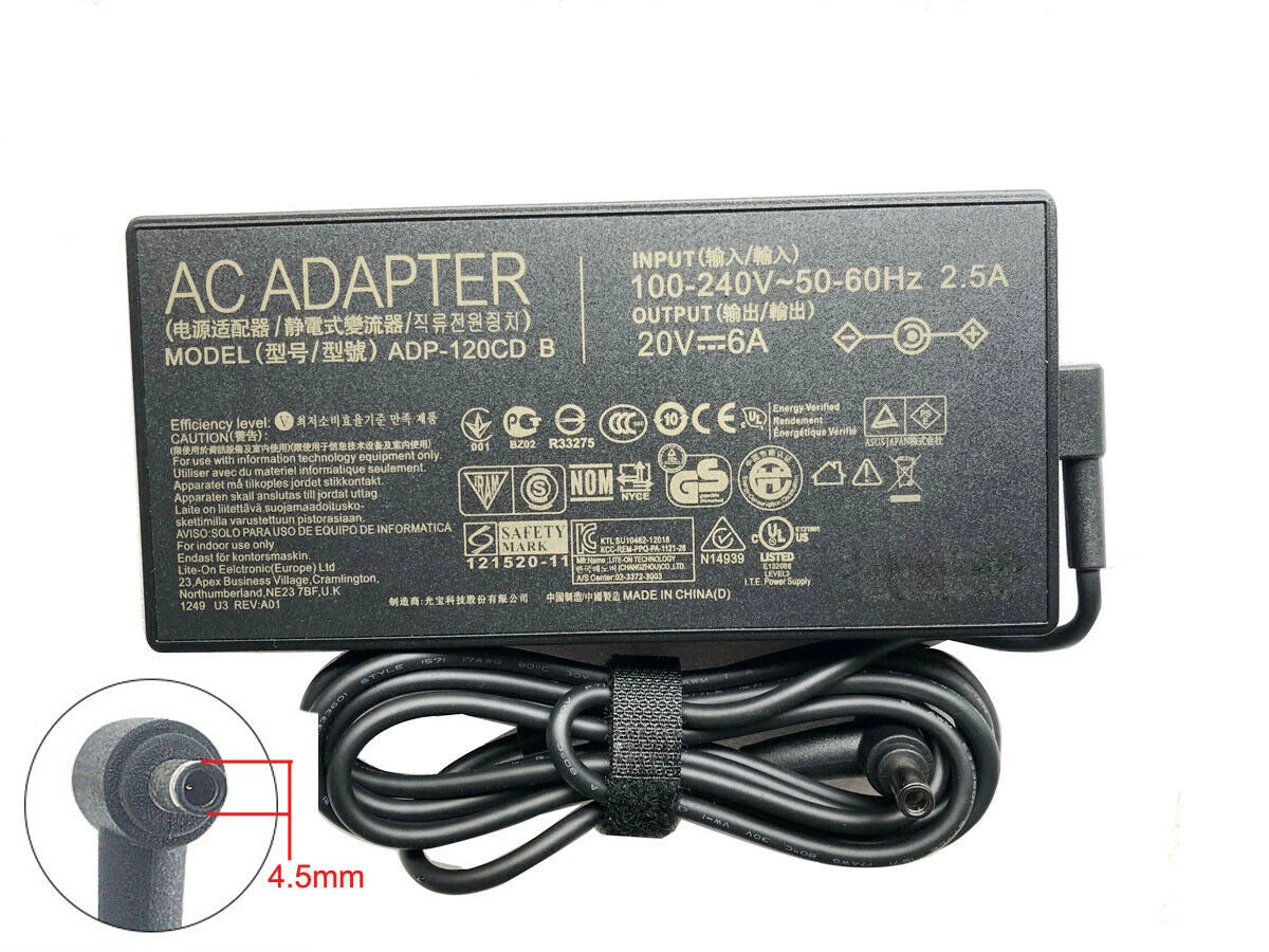 20V 6A 120W A17-120P2A AC Adapter Power compatible for ASUS UX534F UX480FD Q537 UX534FT laptop