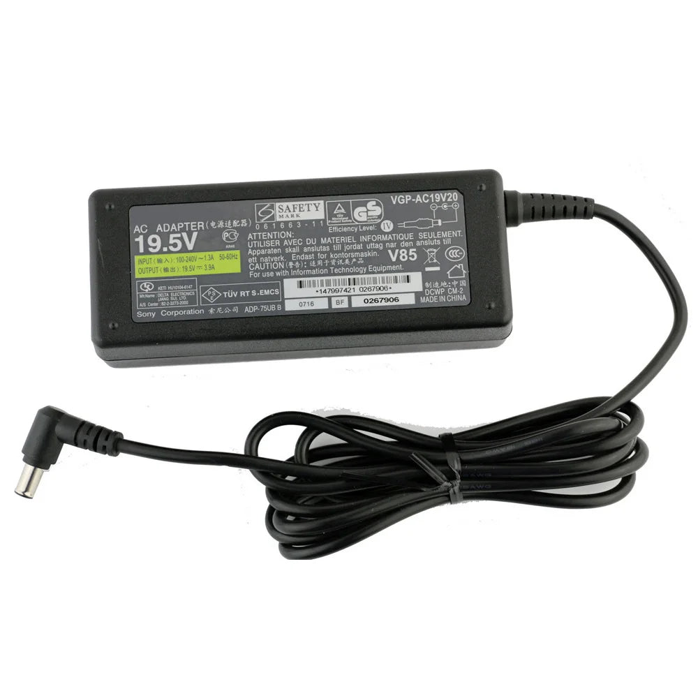 75W 19.5V 3.9A AC Adapter fit for Sony VAIO PCG7174L Laptop