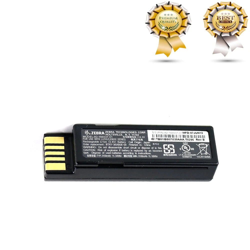 82-166537-01 Original DS3678 battery 3150mAh/11.34Wh For ZEBRA LI3678 DS3678 QR code scanner