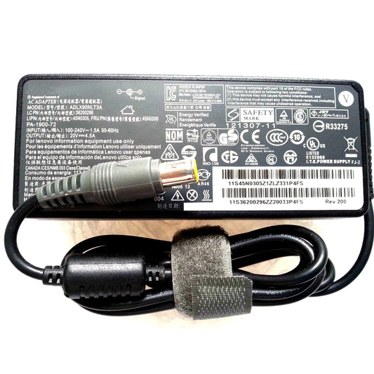 90W 20V 4.5A ThinkPad Laptop AC Power Adapter Charger fit for Lenovo 42T4434 42T4435 T60