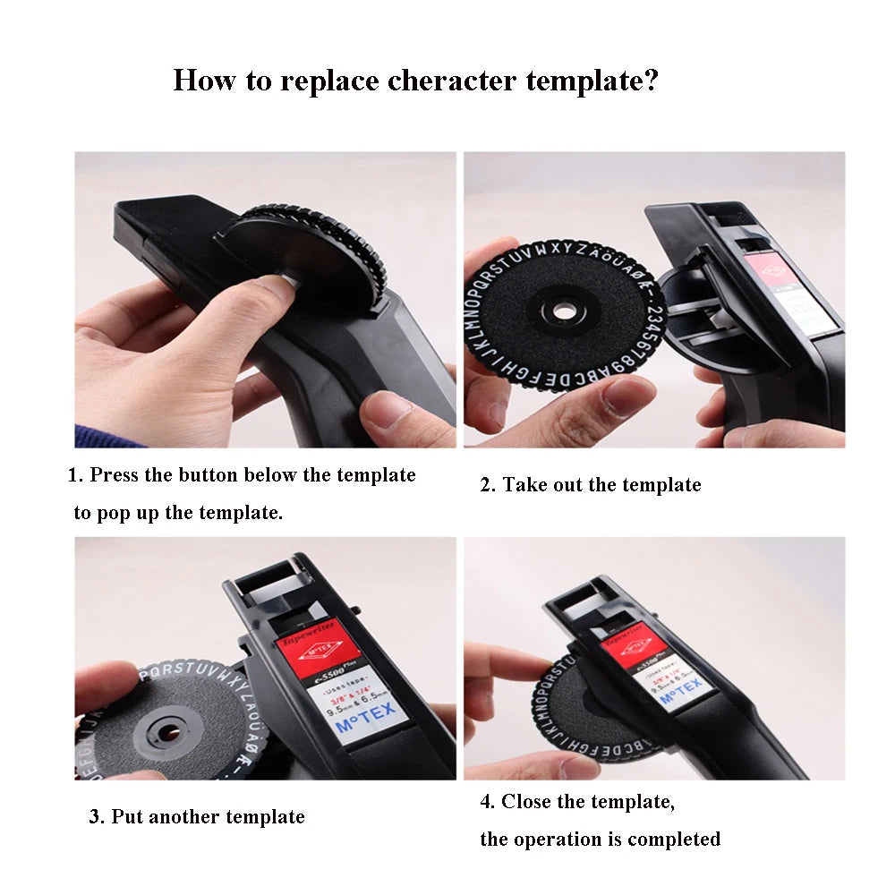 9mm 3D Embossing Label Maker Label Tapes Printer For MOTEX E-5500B Embossing Label Maker Label Tapes Printer