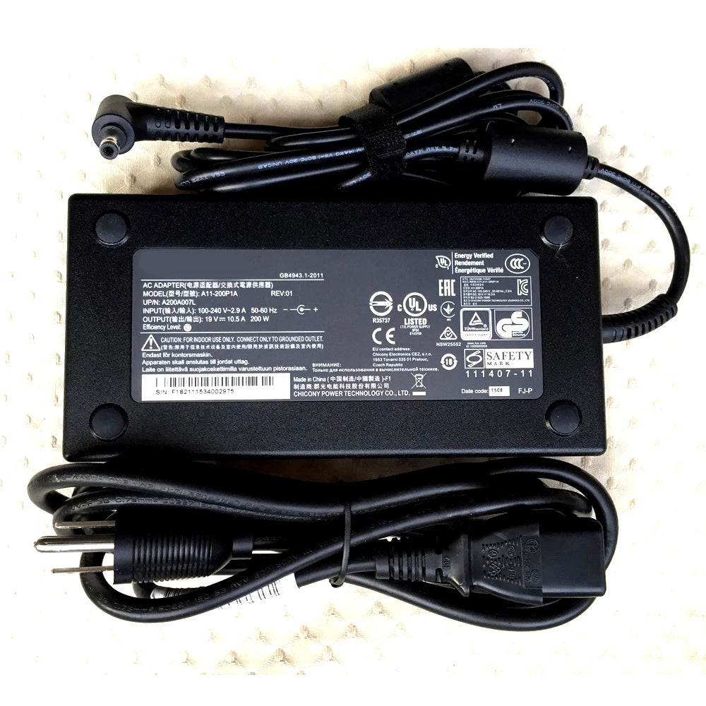 Chicony 200Watt 19V 10.5A AC Adapter for XOTIC Sager NP8176 Laptop