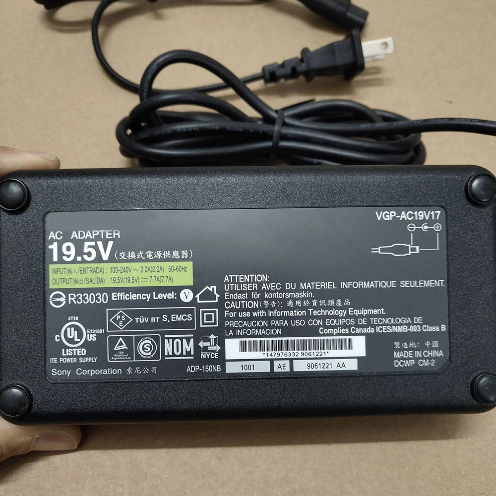 New 19.5V 7.7A 150W AC Adapter Charger VGP-AC19V17 fit for SONY VGP-AC19V16