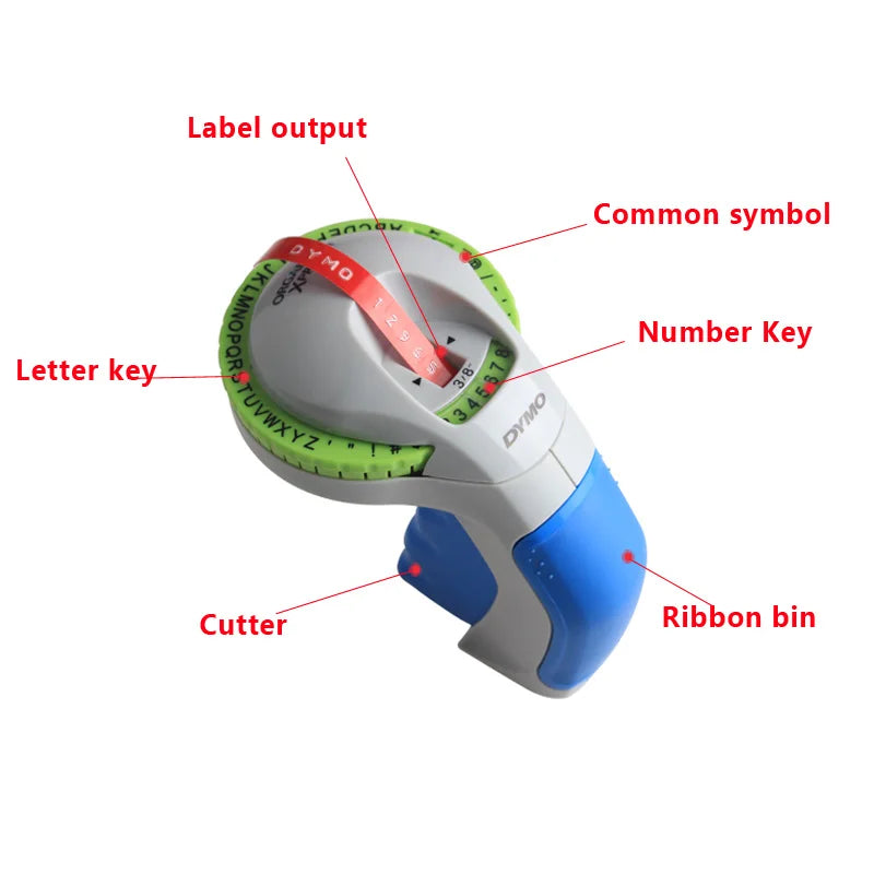 New 9mm 12965 3D Embossing Label Maker Label Tapes Printers For Dymo 12965,Come with 1pcs Test Tape Random Color