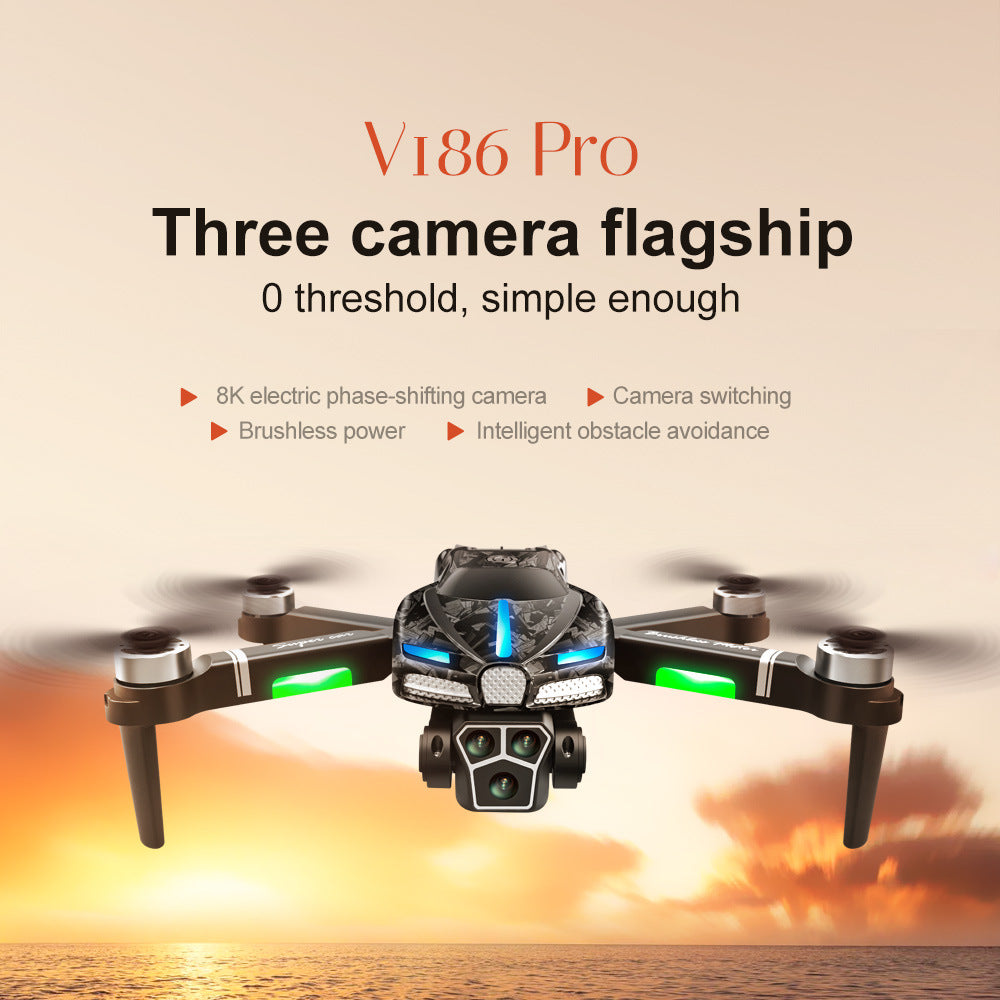 V186 drone three camera aerial photography aircraft long endurance remote control aircraft toy