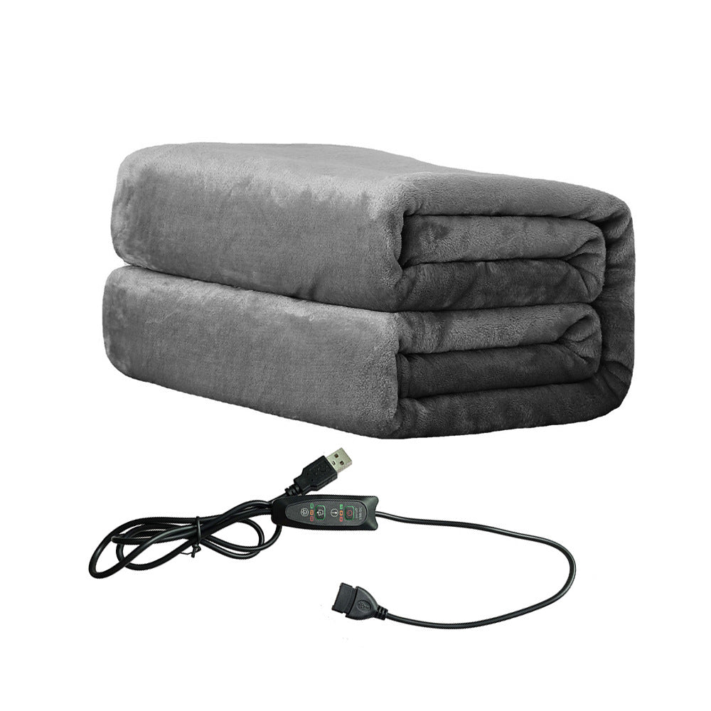 USB Electric Shawl Blanket 3 Stages 76x150cm Multifunctional Heating Thickened Shoulder Warm Blanket Power Bank Heating Pad