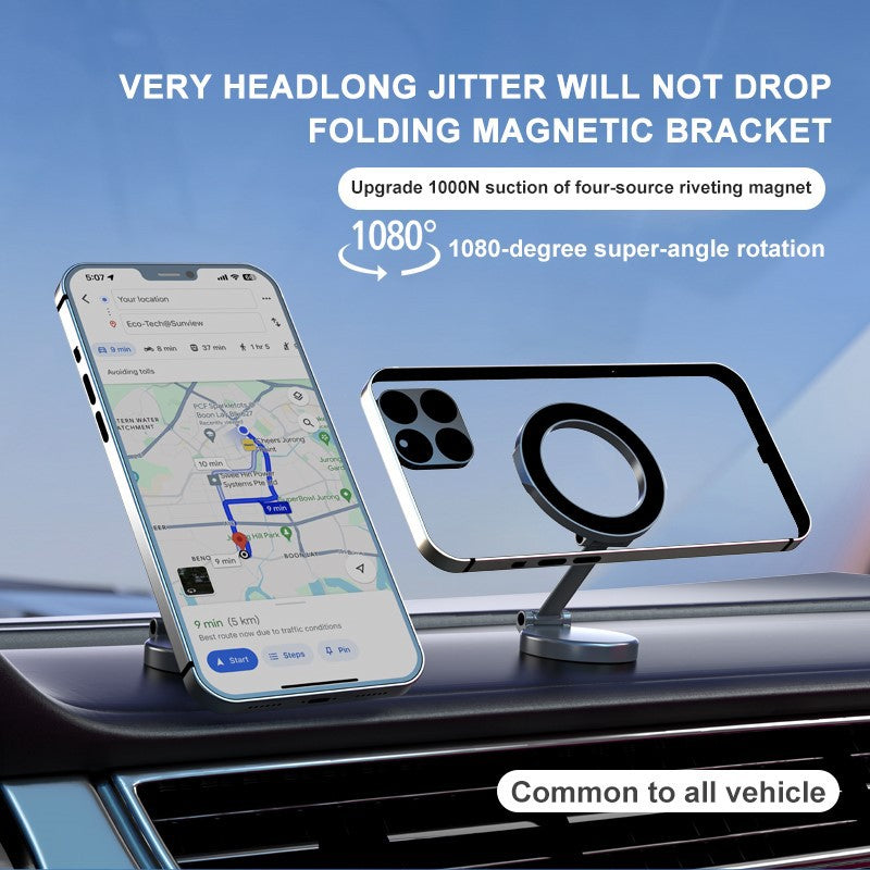 Zinc alloy folding magnetic car phone holder MagSafe360 degree rotating dashboard car phone holder