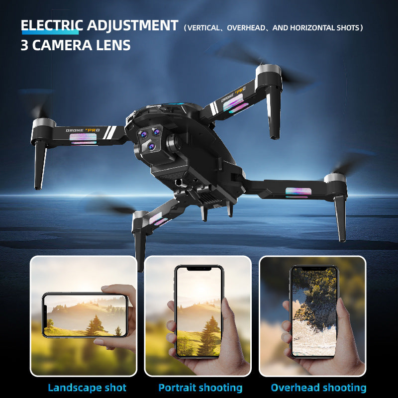 K706 brushless obstacle avoidance drone three camera optical flow positioning high definition aerial photography folding remote control aircraft