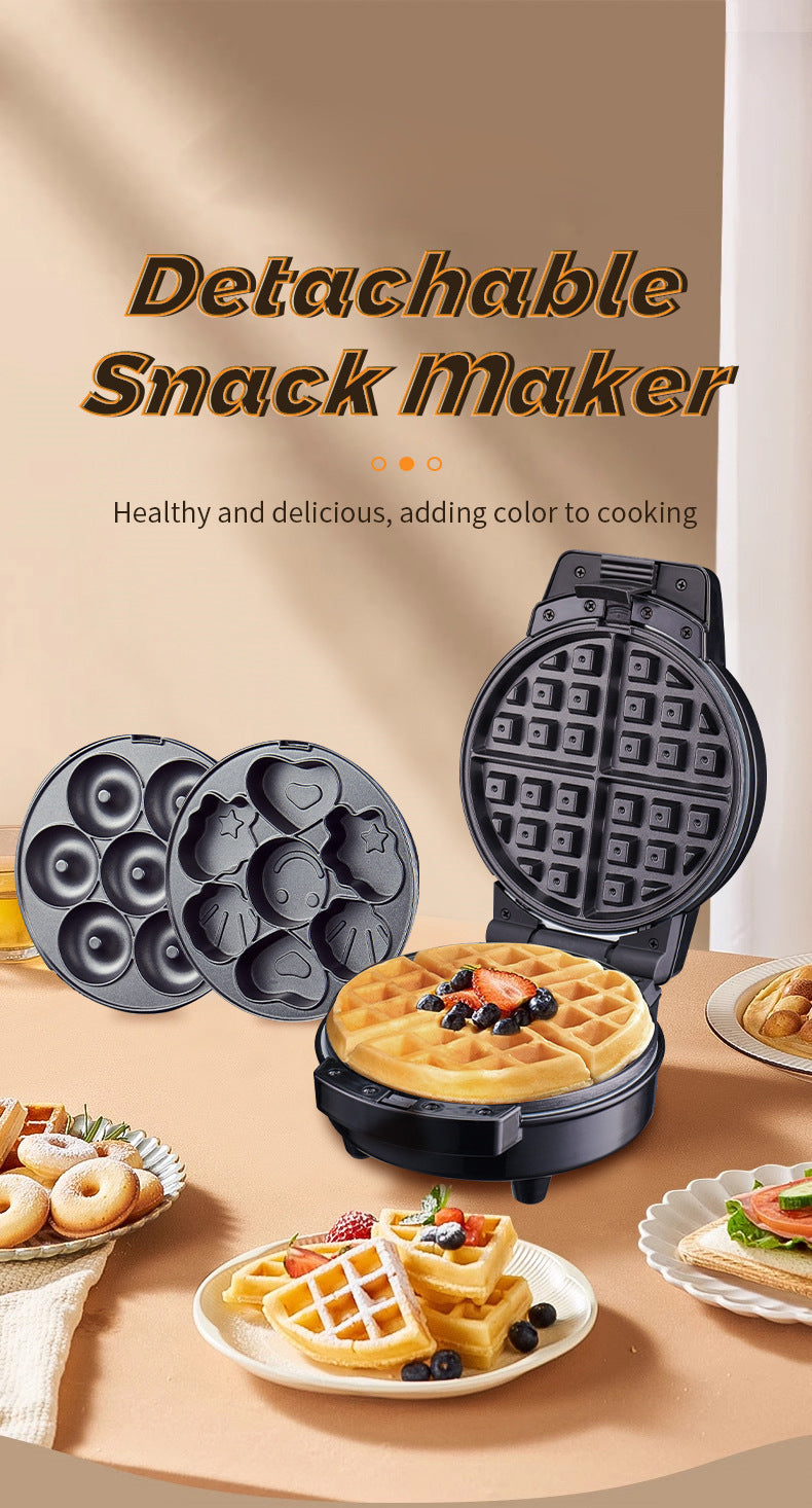 3 in 1 Sandwich Maker, Donut Cake Maker Multifunctional Electric Baking Pan 600W Waffle Maker