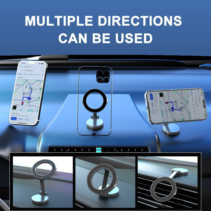 Zinc alloy folding magnetic car phone holder MagSafe360 degree rotating dashboard car phone holder