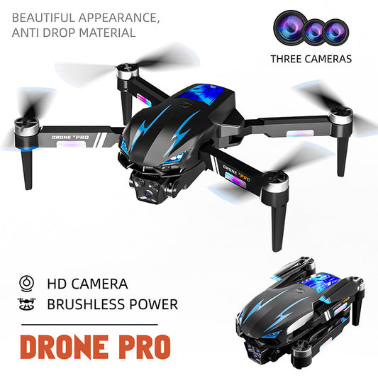 K706 brushless obstacle avoidance drone three camera optical flow positioning high definition aerial photography folding remote control aircraft