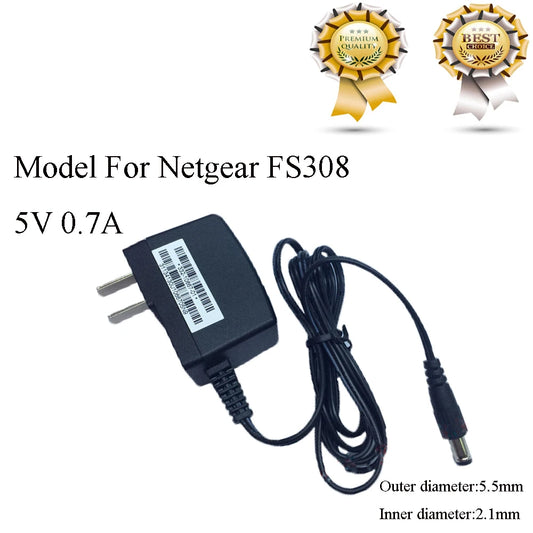 Power Supply Adapter For Netgear WNR614 FS308 5V 0.7A