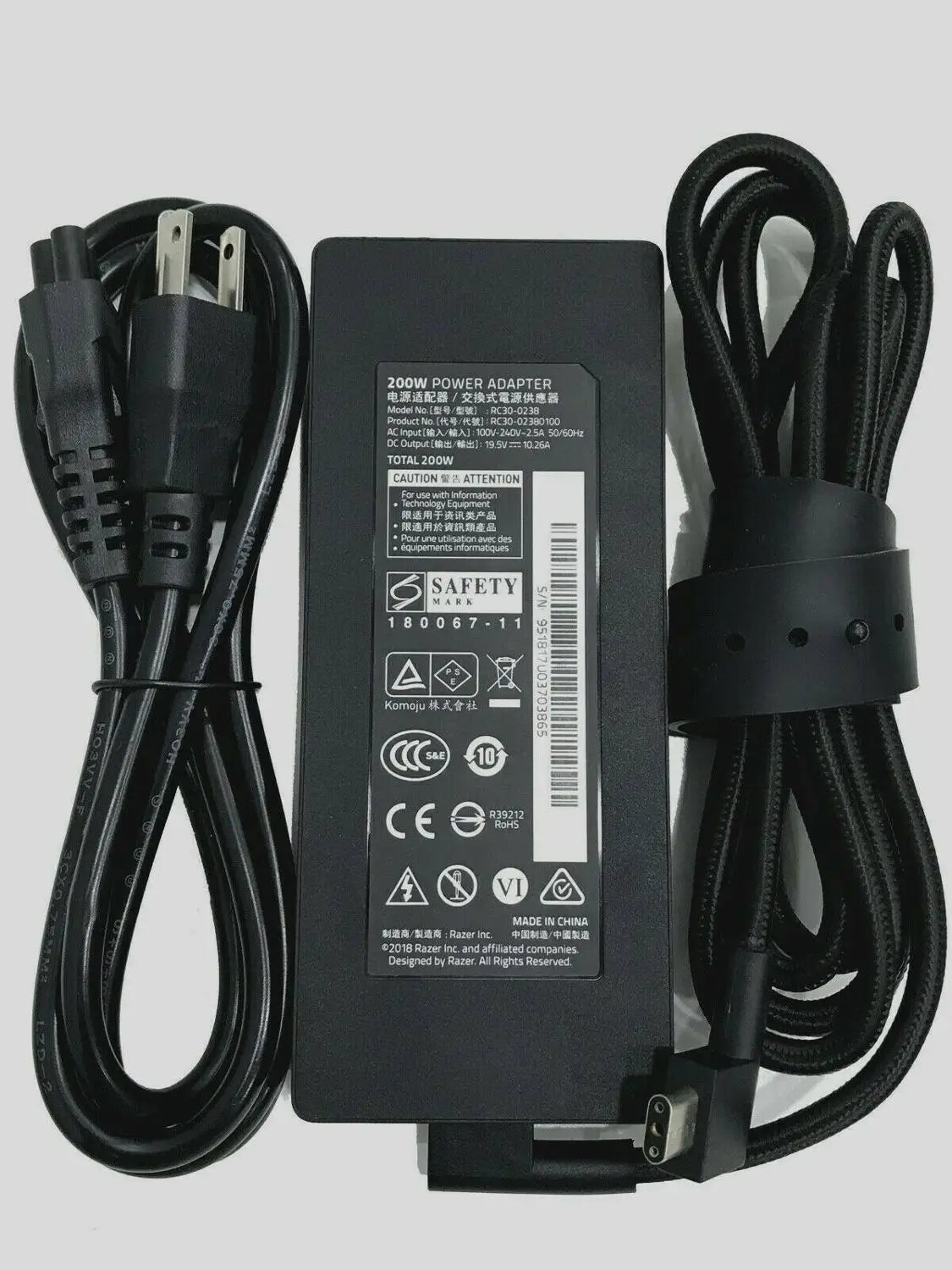 RC30-0238 AC Adapter 19.5V 10.26A 200W for RAZER RZ09-02386E91-R3U1