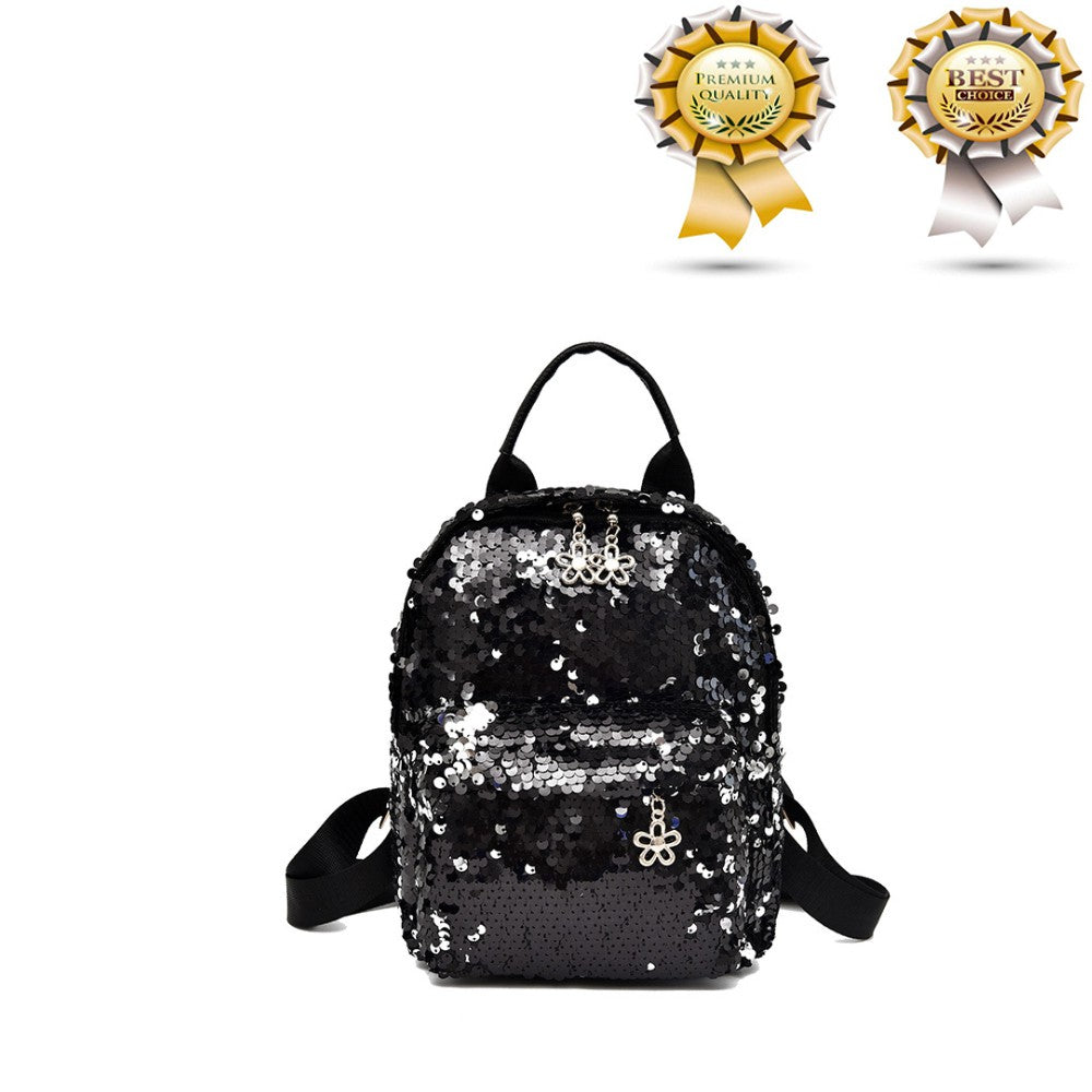 Womens Girls Sequins Backpack Wild trend School Reverse Daypack Shoulder Bag