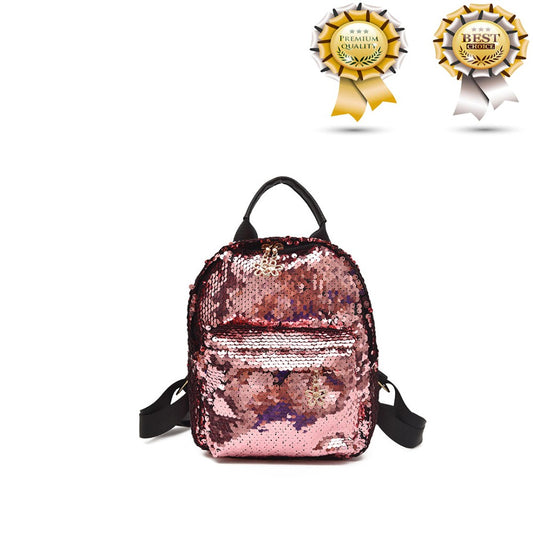 Womens Girls Sequins Backpack Wild trend School Reverse Daypack Shoulder Bag