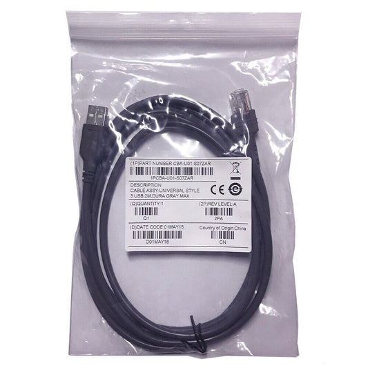 10ชิ้น/ล็อต2M USB To RJ45สายเคเบิลเครื่องสแกนสำหรับสัญลักษณ์ LS2208 LS1203 LS4208 DS6708บาร์เครื่องสแกนรหัสสัญลักษณ์ส่วนสาย CBA-U01-S07ZAR