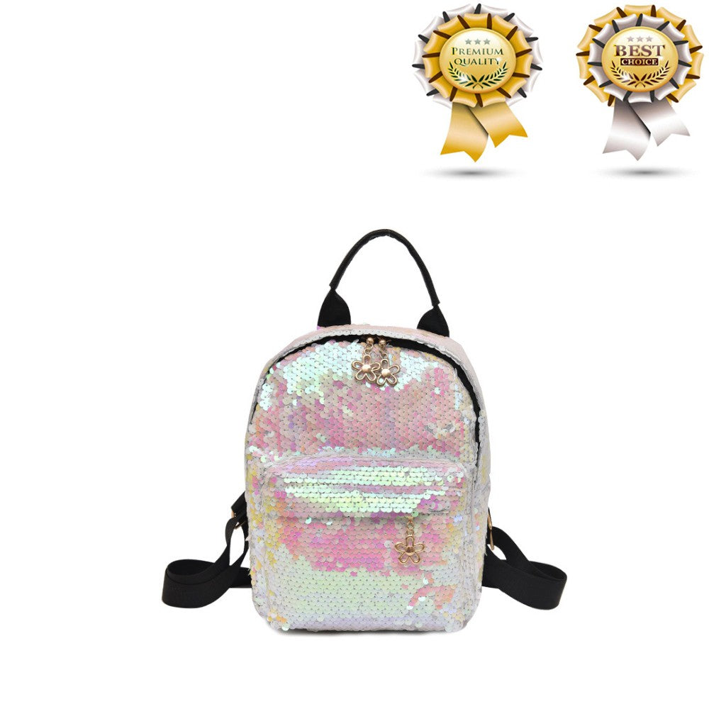 Womens Girls Sequins Backpack Wild trend School Reverse Daypack Shoulder Bag