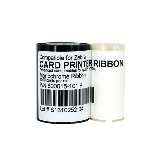 US 800015-101K Black Ribbon for Zebra P300 P310 P320 Printers 1000 Prints