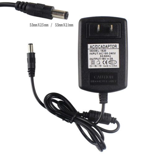 18V 2A-2.5A AC DC Adapter Power Cord Charger 18.0V Series 18V DC 2000mA