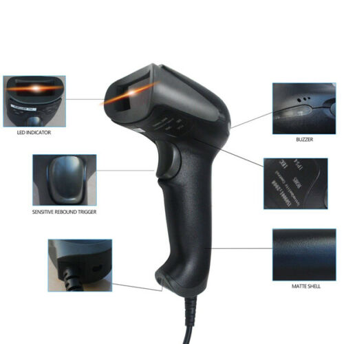 1D Barcode Scanner Handheld Laser NT-F12 POS System w/ 5FT Cable USB